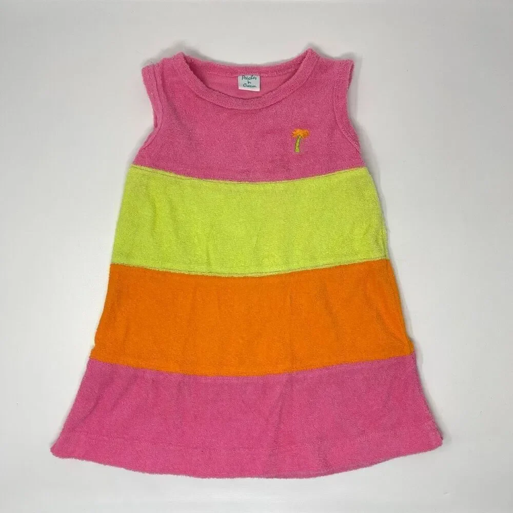 Peaches N Cream & Happy Kids Summer Dresses Lot of 2 Dress Little Girls Small 2T